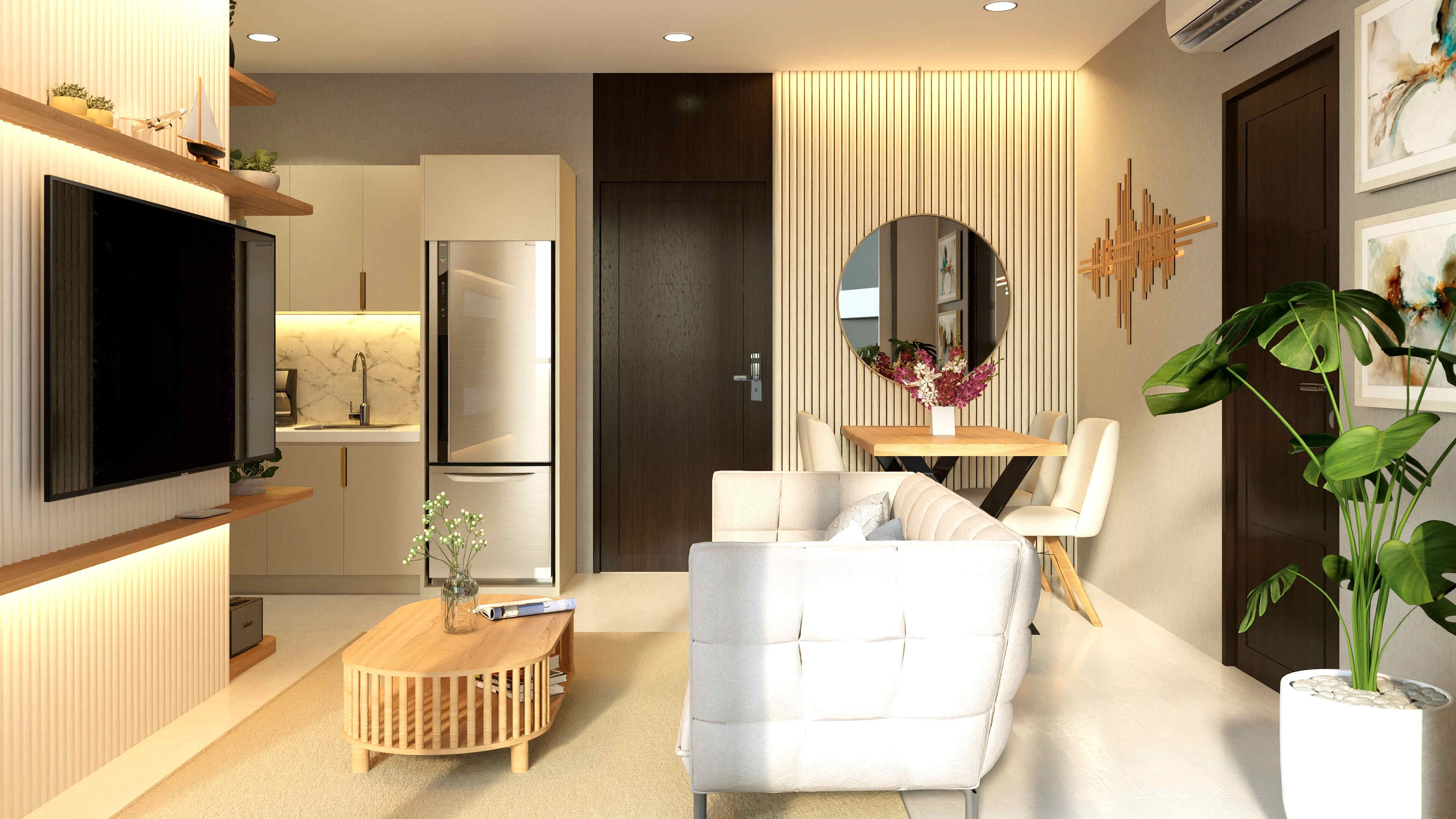 Palmava 2 bedroom condo living area interior Cebu