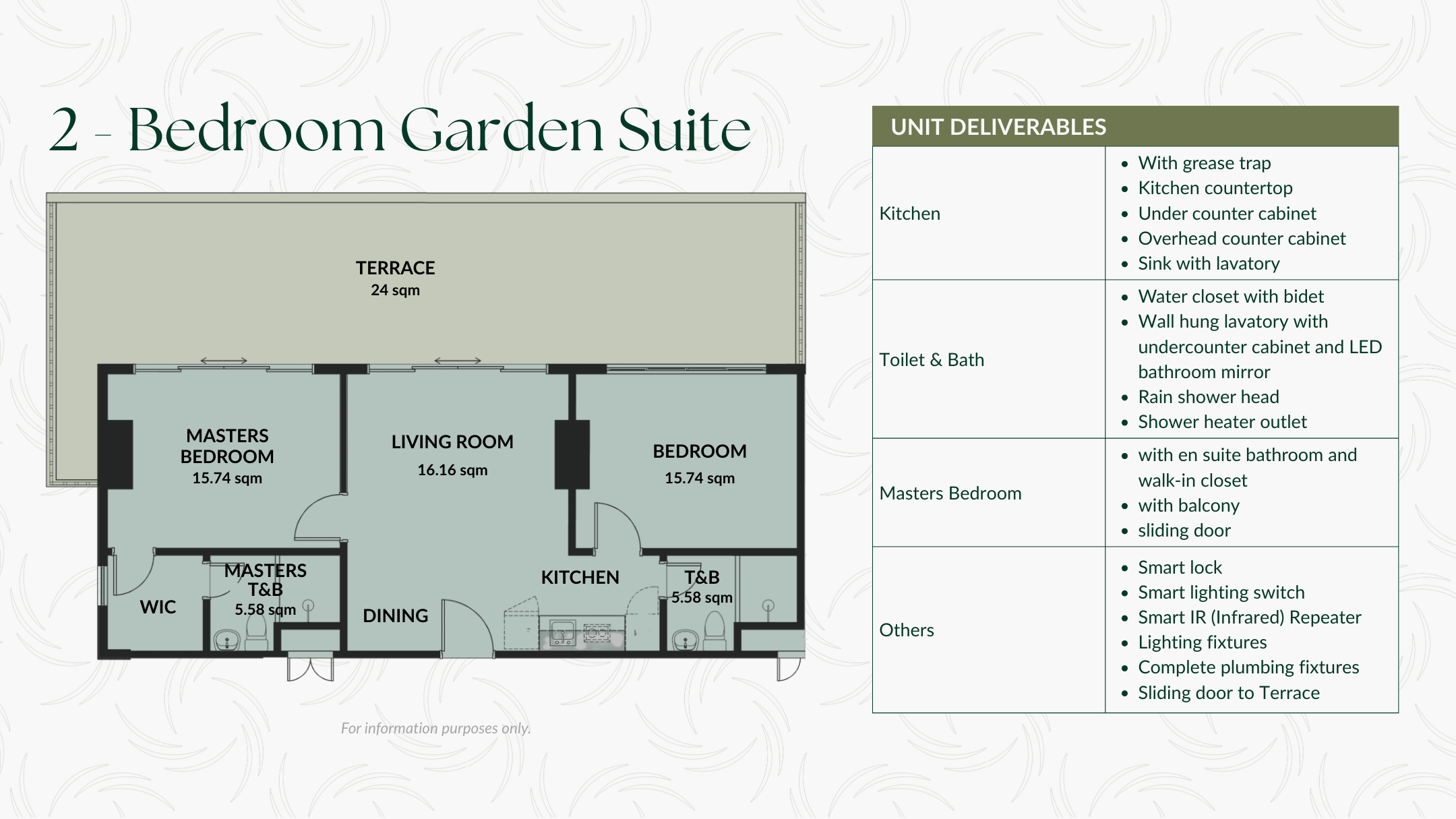 Palmava 2 bedroom garden suite floor plan Cebu