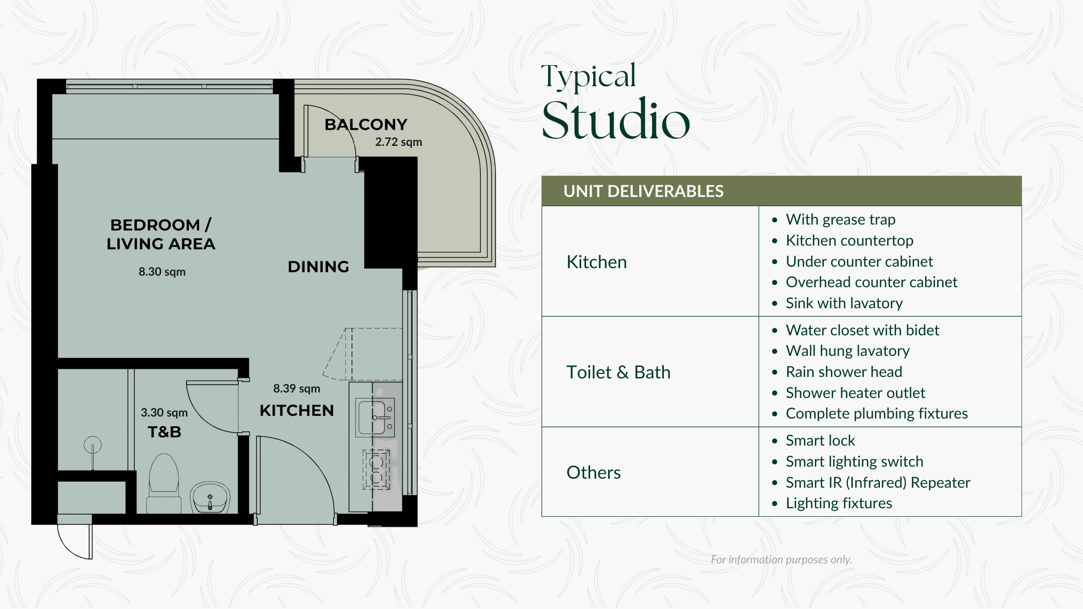 Palmava studio condo unit floor plan Cordova Cebu